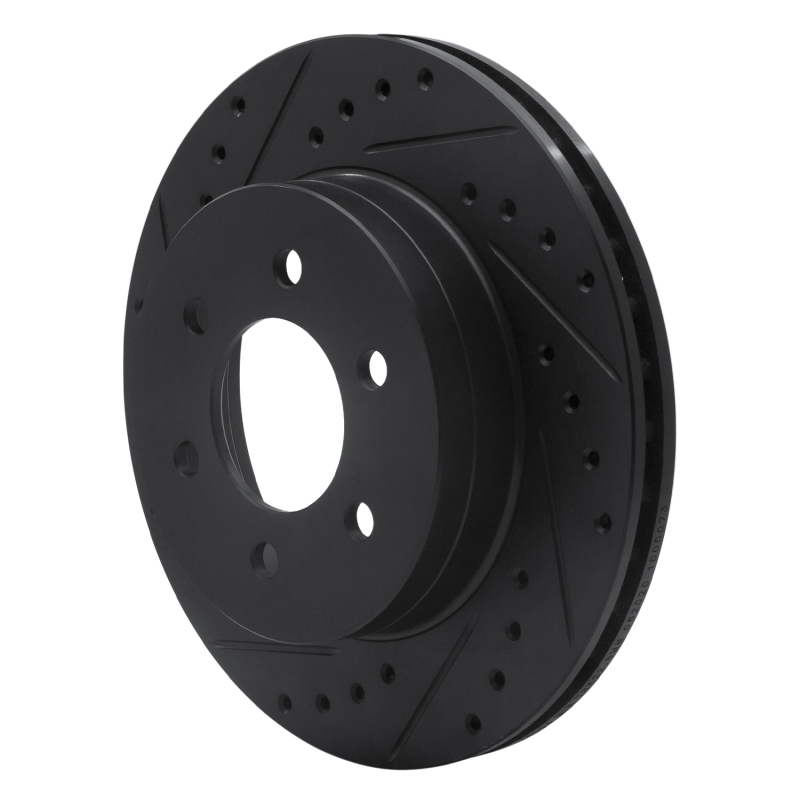 Dodge Durango Brake Rotor (1) - Front Left - R1 Concepts - Drilled & Slotted - Black - `97-`02
